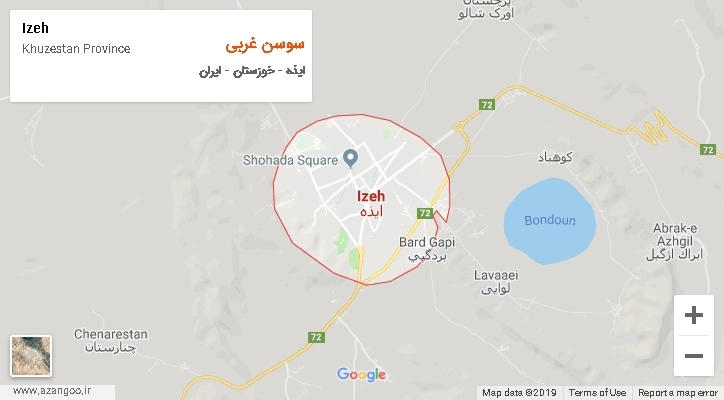 دهستان سوسن غربی بر روی نقشه