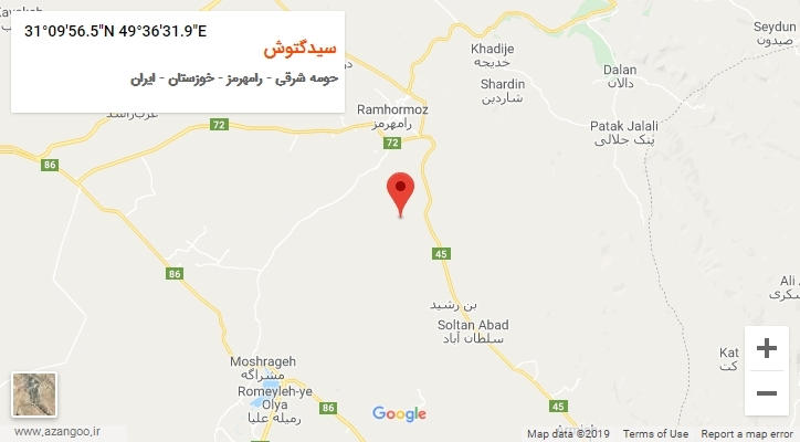 روستای سیدگتوش بر روی نقشه