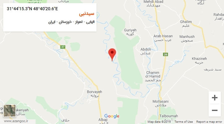 روستای سیدنبی بر روی نقشه