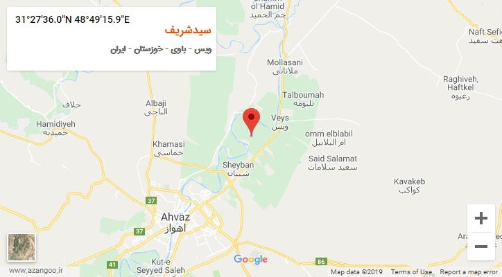 روستای سیدشریف بر روی نقشه