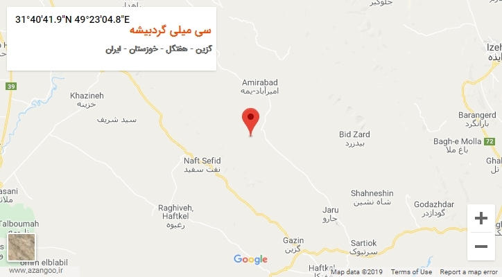 روستای سی میلی گردبیشه بر روی نقشه