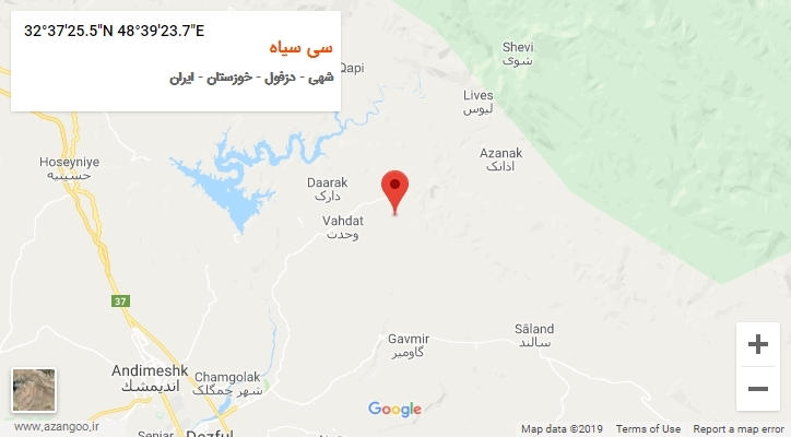 روستای سی سیاه بر روی نقشه