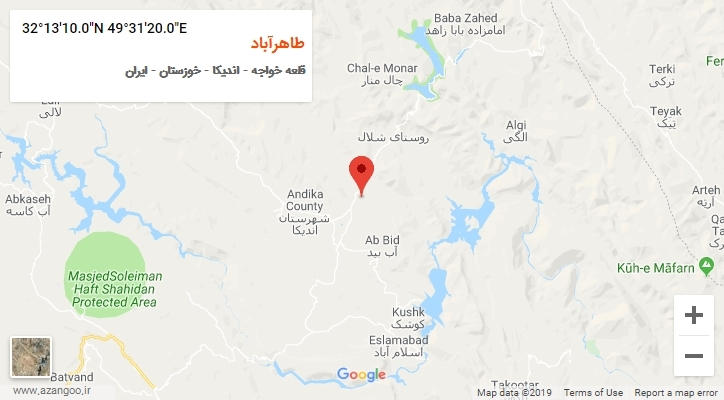 روستای طاهرآباد بر روی نقشه