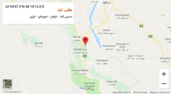 روستای طالب آباد بر روی نقشه