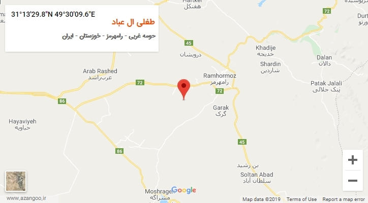 روستای طغلی ال عباد بر روی نقشه
