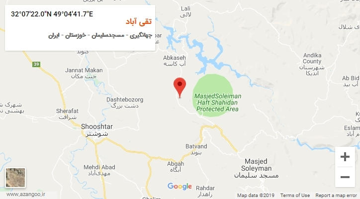 روستای تقی آباد بر روی نقشه
