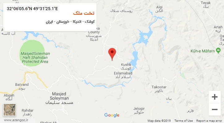 روستای تخت ملک بر روی نقشه