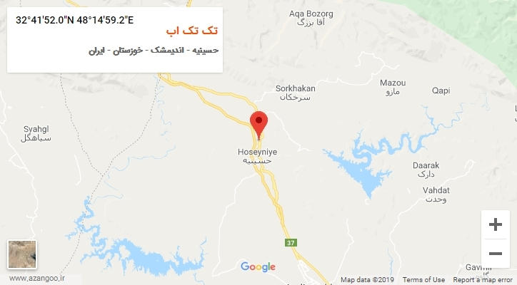 روستای تک تک اب بر روی نقشه