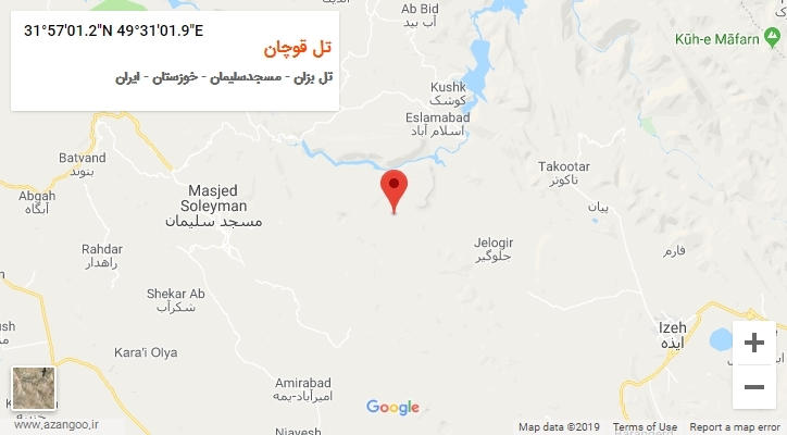 روستای تل قوچان بر روی نقشه