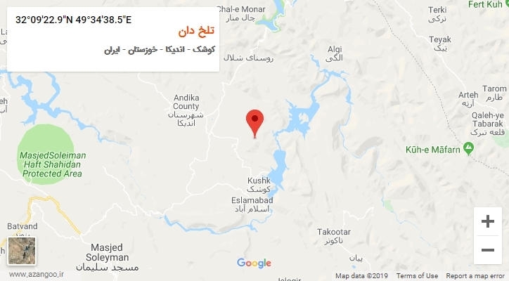 روستای تلخ دان بر روی نقشه