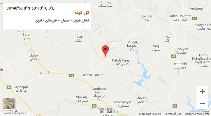روستای تل کهنه بر روی نقشه