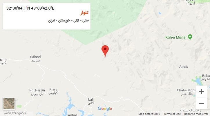 روستای تلوار بر روی نقشه