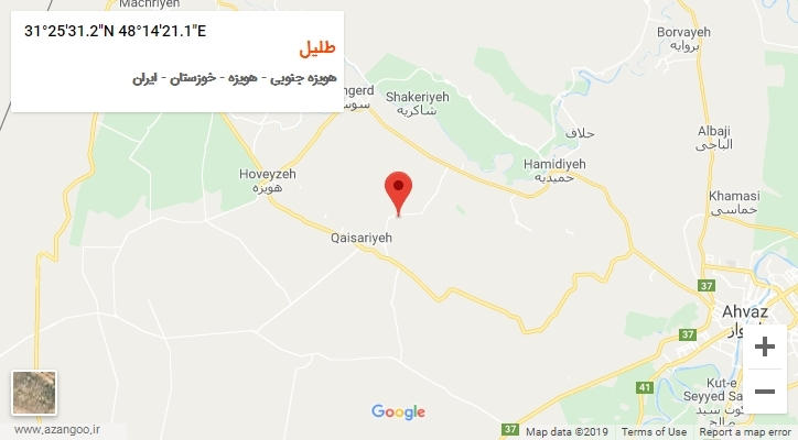 روستای طلیل بر روی نقشه