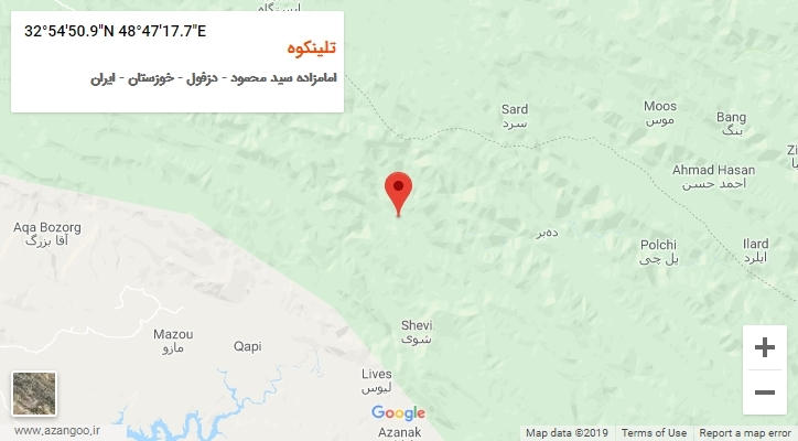 روستای تلینکوه بر روی نقشه