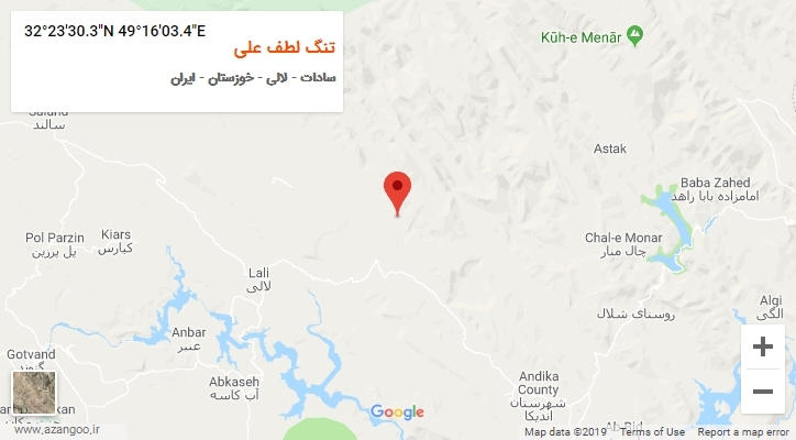 روستای تنگ لطف علی بر روی نقشه