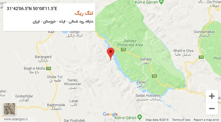 روستای تنگ ریگ بر روی نقشه