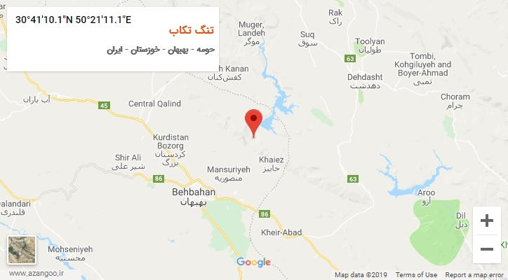 روستای تنگ تکاب بر روی نقشه