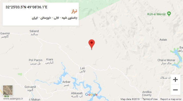 روستای تراز بر روی نقشه