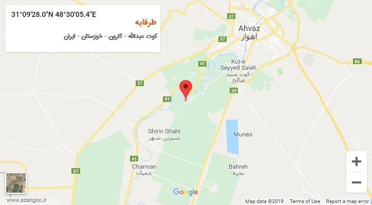 روستای طرفایه بر روی نقشه