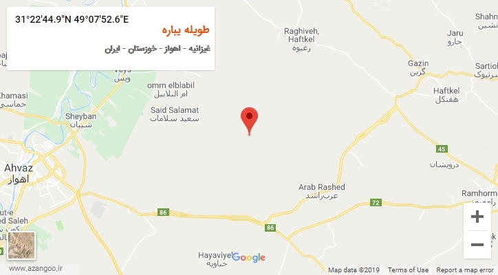 روستای طویله یباره بر روی نقشه