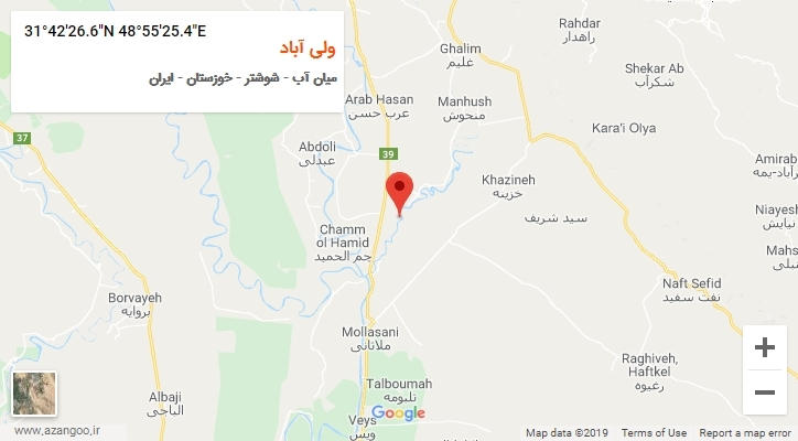 روستای ولی آباد بر روی نقشه