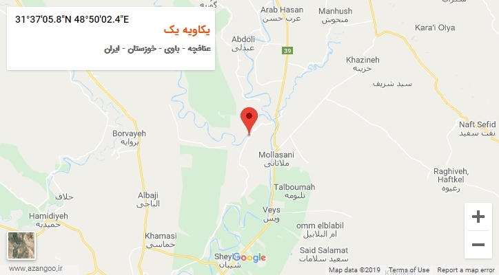 روستای یکاویه یک بر روی نقشه