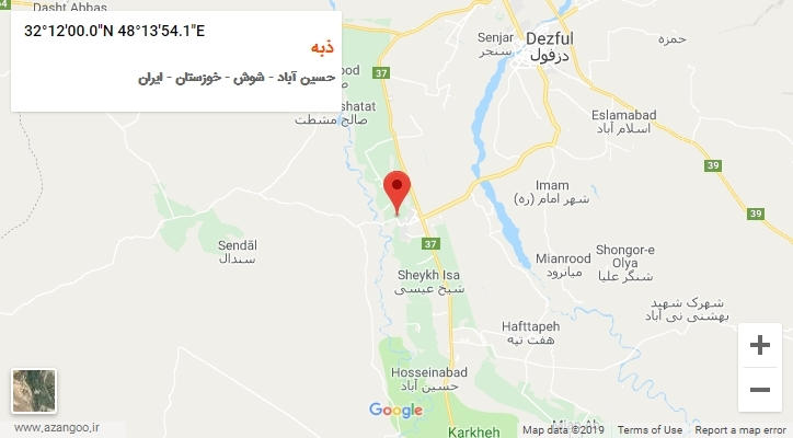 روستای ذبه بر روی نقشه