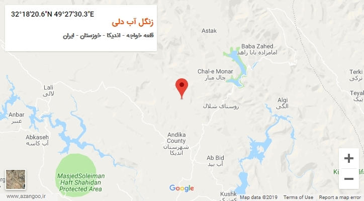 روستای زنگل آب دلی بر روی نقشه