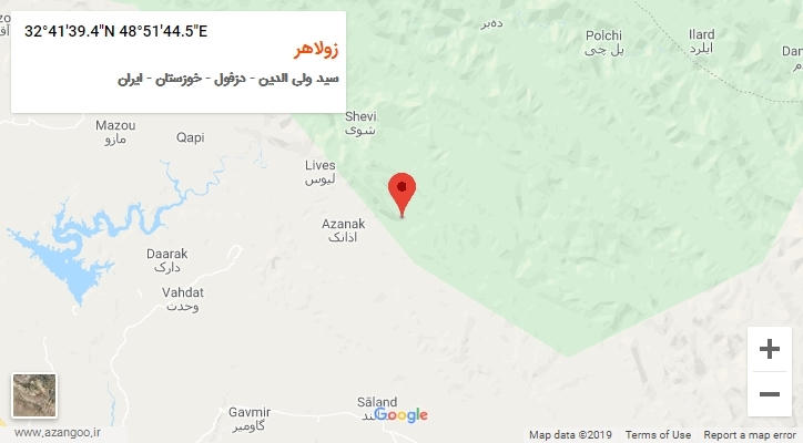 روستای زولاهر بر روی نقشه