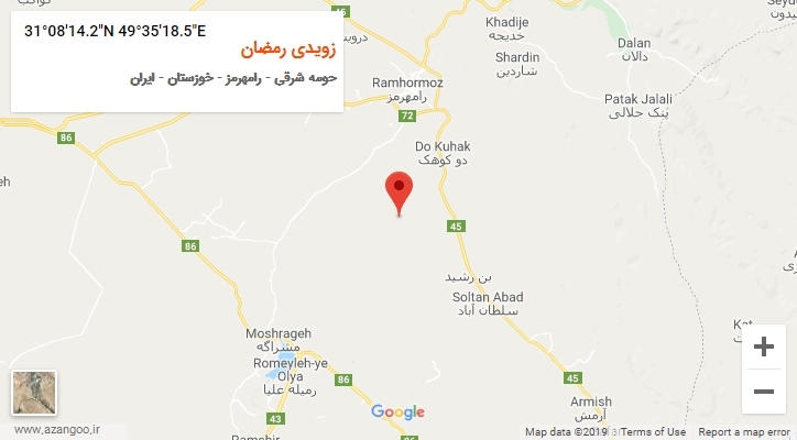 روستای زویدی رمضان بر روی نقشه