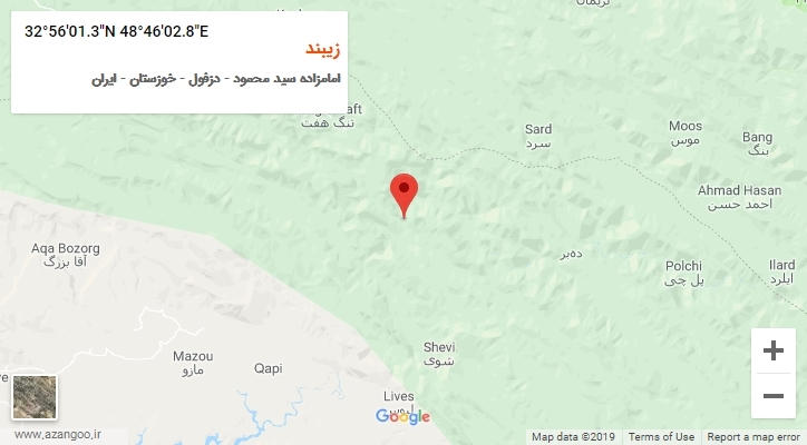 روستای زیبند بر روی نقشه
