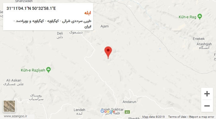 روستای ابله بر روی نقشه