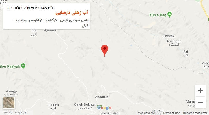 روستای آب زهلی تارضایی بر روی نقشه