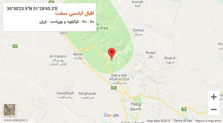 روستای اقبال آبادسی سخت بر روی نقشه