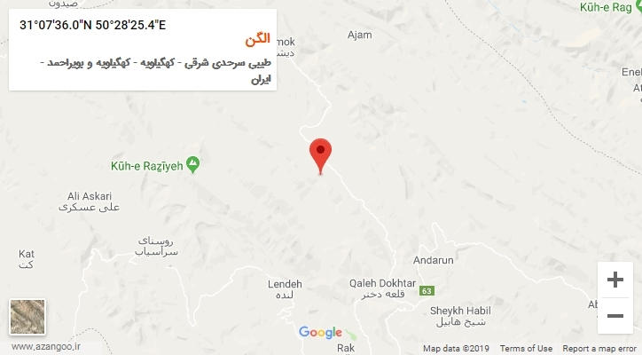 روستای الگن بر روی نقشه