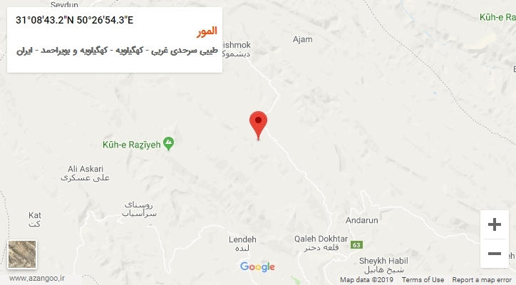 روستای المور بر روی نقشه