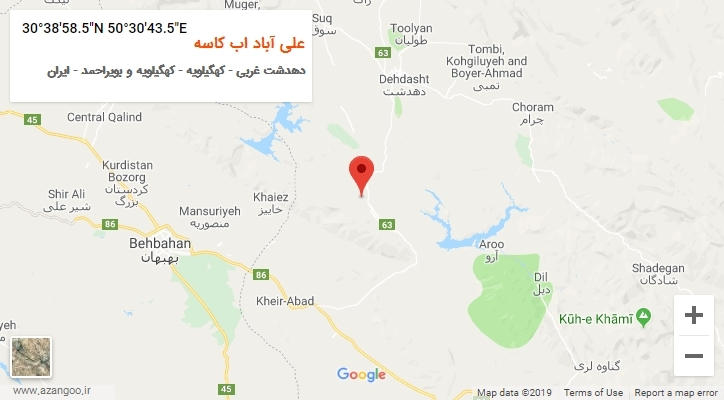 روستای علی آباد اب کاسه بر روی نقشه