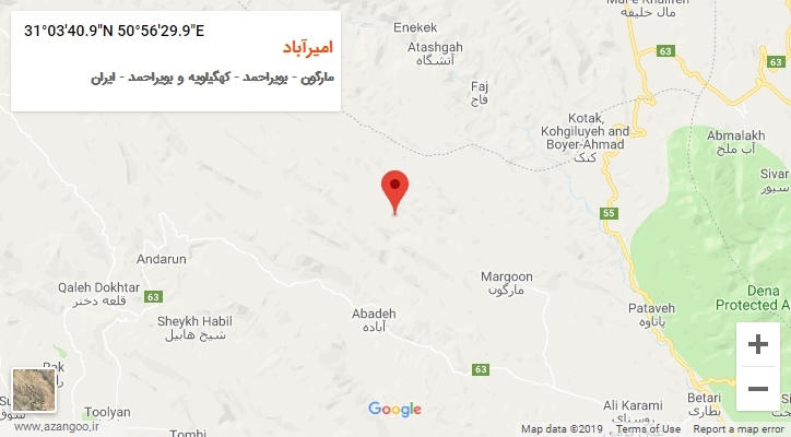 روستای امیرآباد بر روی نقشه