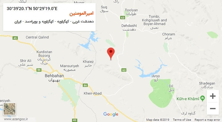 روستای امیرالمومنین بر روی نقشه