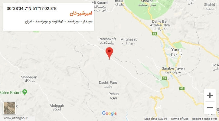 روستای امیرشیرخان بر روی نقشه