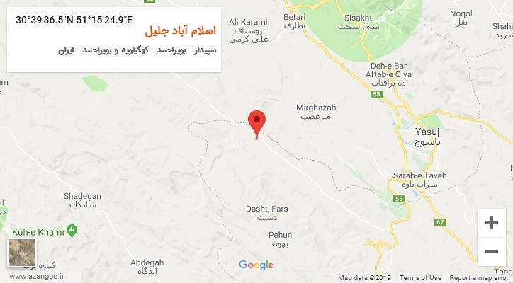 روستای اسلام آباد جلیل بر روی نقشه