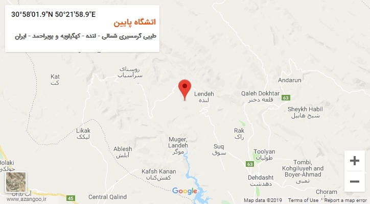 روستای اتشگاه پایین بر روی نقشه
