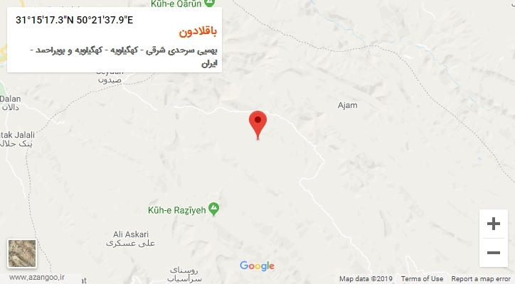 روستای باقلادون بر روی نقشه