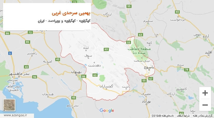 دهستان بهمیی سرحدی غربی بر روی نقشه