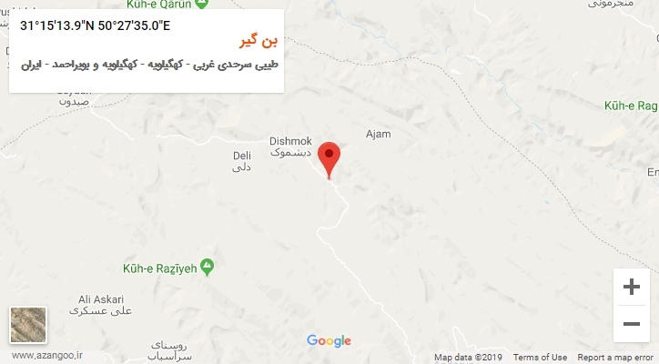 روستای بن گیر بر روی نقشه