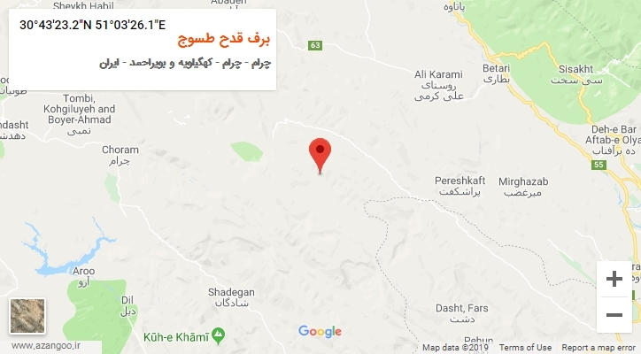 روستای برف قدح طسوج بر روی نقشه