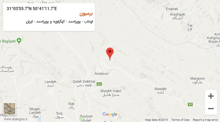 روستای برمیون بر روی نقشه