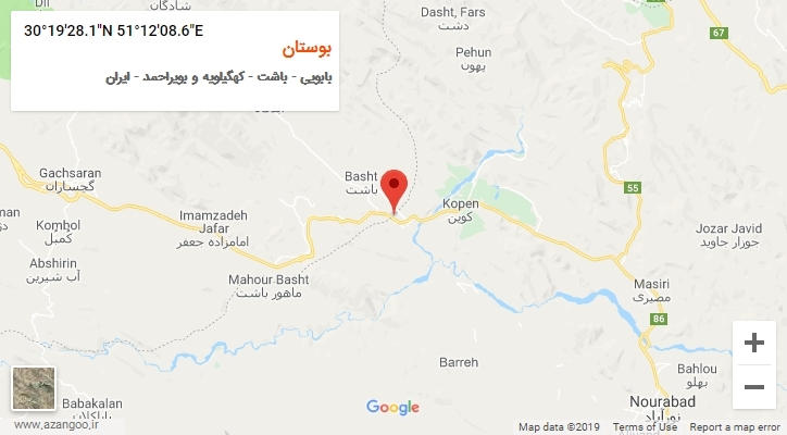 روستای بوستان بر روی نقشه