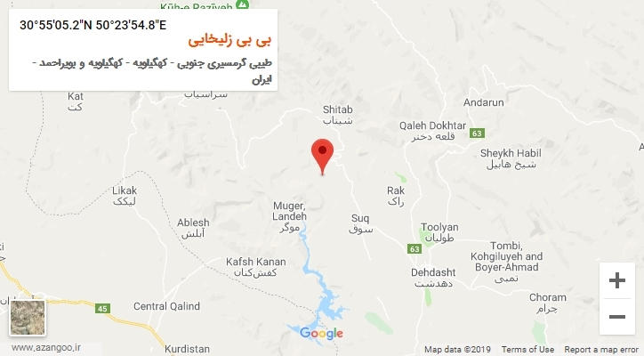 روستای بی بی زلیخایی بر روی نقشه