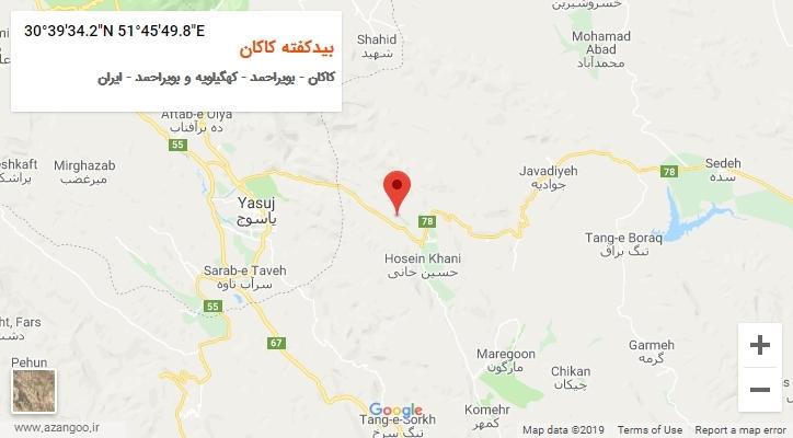 روستای بیدکفته کاکان بر روی نقشه